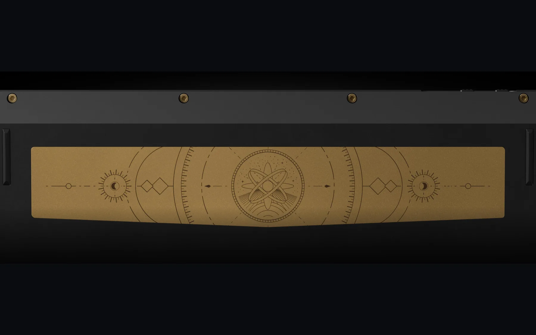 Clear back plate with a gold accent plate inside