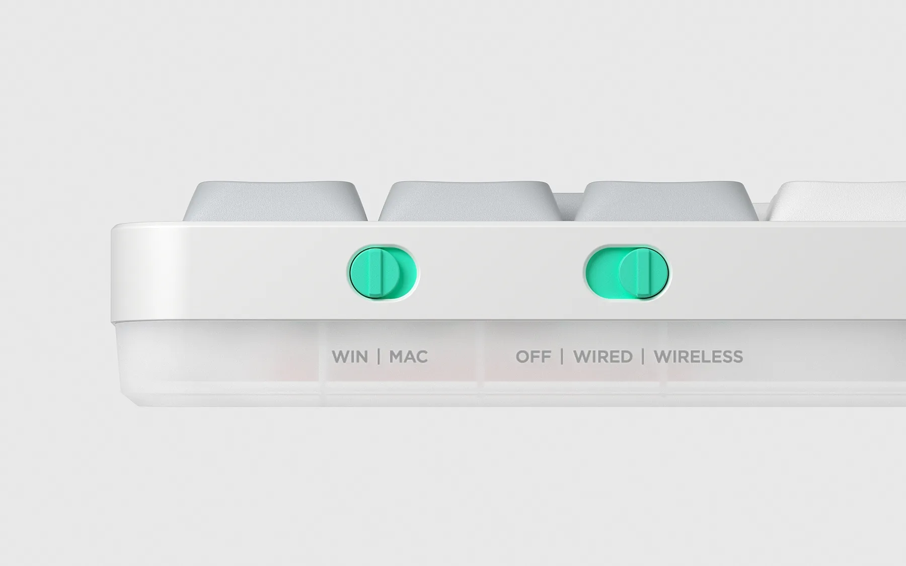 System and connection mode switches on the back